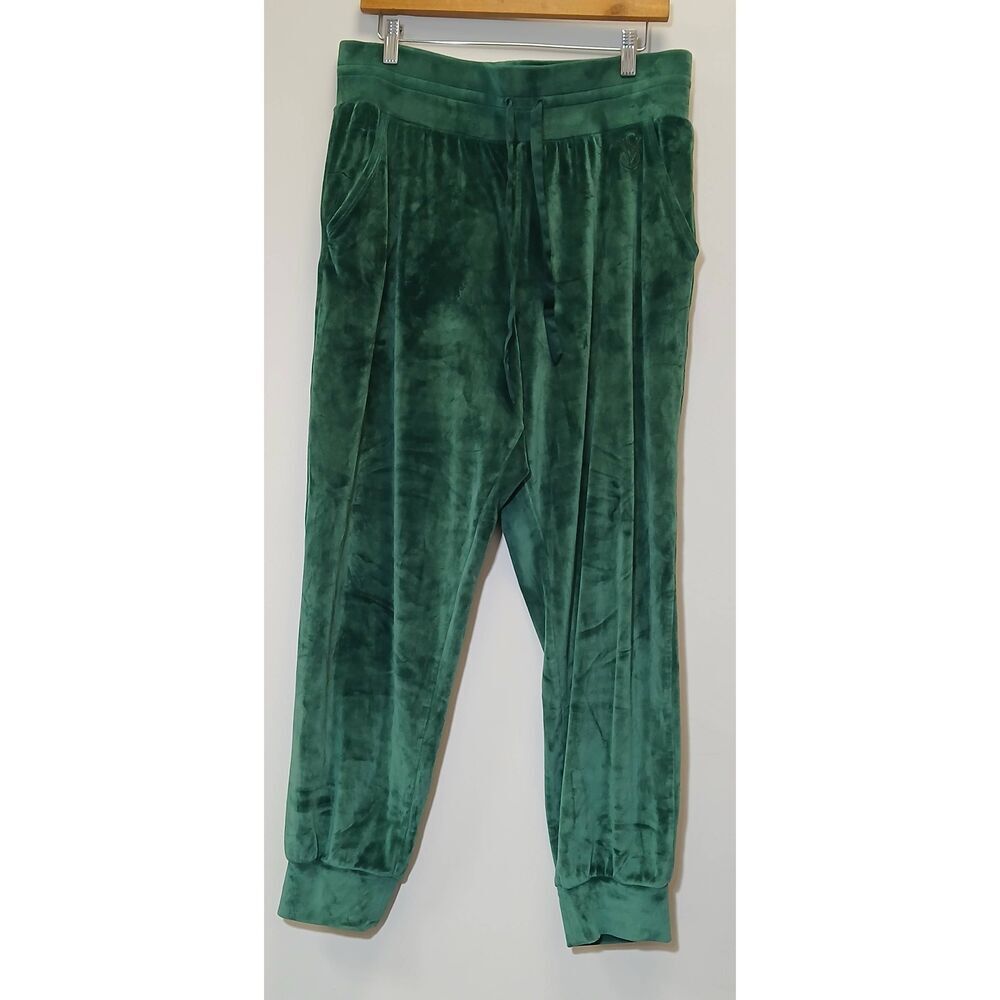 Victoria secret womens large dark green jogger pants velvet sweatpants